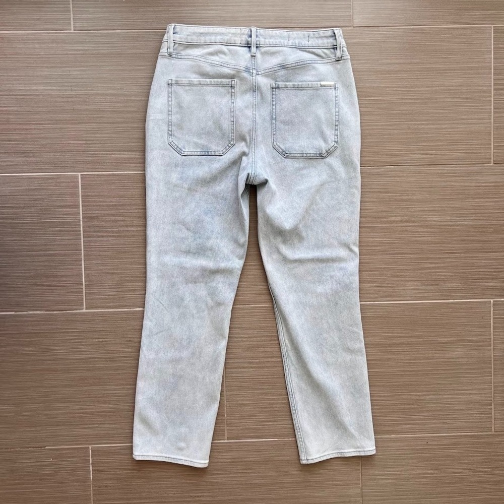 White House Black Market Light Wash Jeans Straight Leg Braided Pocket Size 10 - Picture 2 of 8